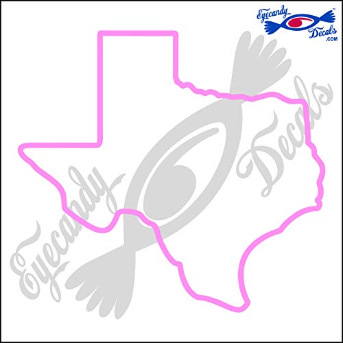 Image of Texas State Outline 6 INCH Decal Sticker Light Pink