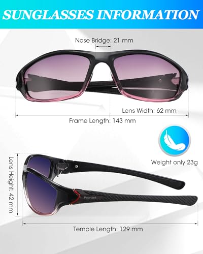 Image of Frienda 6 Pack Polarized Sport Sunglasses for Men Multipack Fit over Glasses Pack Lot Set Men's Sport Fishing Eyeglasses