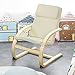 Produktbild SoBuy KMB18-W Kinderschwingsessel Kindersessel mit Sicherheitsstopper Kinder relax Stuhl Belastbarkeit 120kg Birkenholz Beige Sitzhöhe 31cm