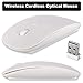 Price comparison product image REALMAX 2.4 GHZ Wireless Mini Ultra-thin USB Cordless with | Optical Mouse Scroll Wheel | for Gaming Windows Computer PC Laptop Macbook iMac Macbook Pro Android Tablet Travel Mouse (White)