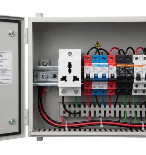 Image of XEXAGON DIN Rail Universal Modular Socket 10A 16A 250V AC Power Outlet Plug Industrial Distribution Box Rail Mount Socket for Electrical Panel Control Cabinet MCB Board Automation Use