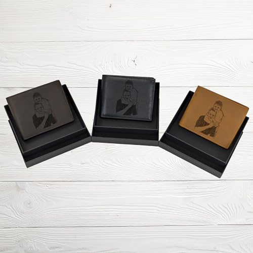 Personalized-Photo-Leather-Wallet-for-Men-Custom-Picture-Engraved-Genuine-Leather-Bifold-RFID-Wallet-Birthday-Anniversary-Christmas-Gift-for-Husband-Boyfriend-Groomsmen-Dad-Light-Brown