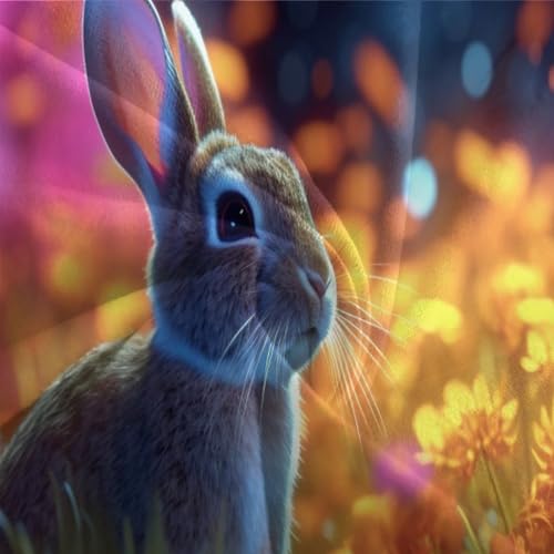 Housse de couette lapin 3D microfibre hypoallergénique avec fermeture éclair