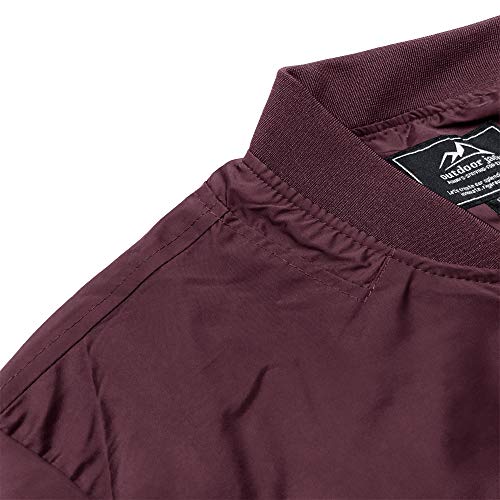 KEFITEVD Hommes Baseball Cargo Été Bomber Pilote Zipper Vestes Survêtements Thin Army Windbreaker Vin Rouge - Image 5