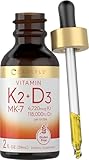 Carlyle Vitamin D3 K2 Drops | 2 Fl Oz | MK-7 Supplement | Vegetarian, Non-GMO, Gluten and Soy Free Formula