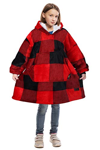 Catalonia Oversized Blanket Sweatshirt,Sherpa Hoodie,Super Soft Warm Comfortable Giant Pullover with Large Front