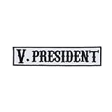 V. President SOA Name Tag Vice Patch Biker Gang Embroidered Iron On Applique