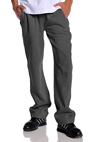 Pro Club Men's Open Bottom Comfort Fleece Sweatpant, Charcoal, XX-Large