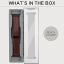 UniqTry Magnetic Leather Bands Compatible with Apple Watch 49mm 46mm 45mm 44mm 42mm | Genuine Leather with Magnetic Buckle for iWatch Ultra 2 Ultra SE Series 10 9 8 7 5 4 3-Brown gallery image