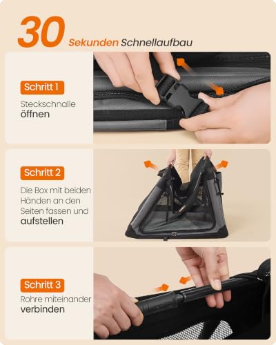 Feandrea Hundebox faltbar, 91 cm Transportbox für große Hunde