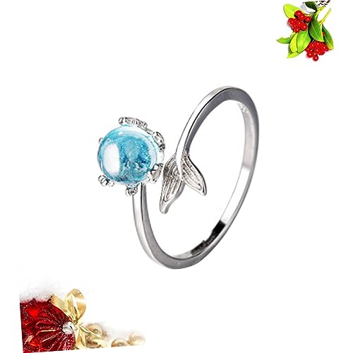 TENDYCOCO 3 Peças Joias Para Casais Joias Oceano Anéis Para Casais Anéis De Gema De Cristal Azul Ane