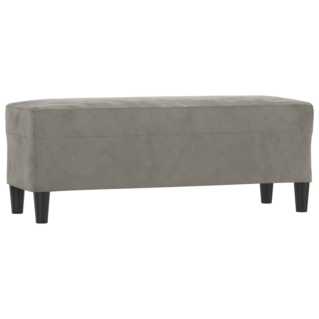Banc rembourré gris clair 100x35x41 cm pour lit et couloir