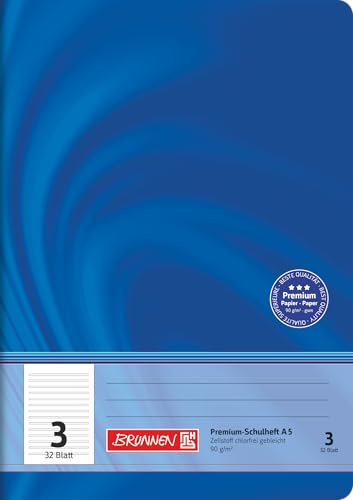 Brunnen 104550302 Premium-Schulheft DIN A5 32 Blatt Doppelheft