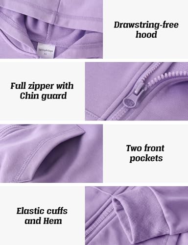 Image of Spring&Gege Boys Zip up Hoodie Soft Solid Classic Full Zip Hooded Sweatshirts for Kids (3-14 Years)