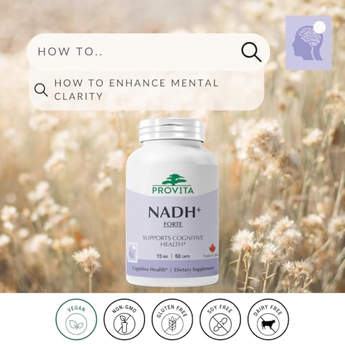 PROVITA NADH+ Forte | Cognitive Support Supplement with NADH, Coenzyme Q10 & Chlorophyll | Energy Support, Focus, Mental Clarity & Brain Health | Vegan Capsules | High Absorption Cellular Formula - Image 3