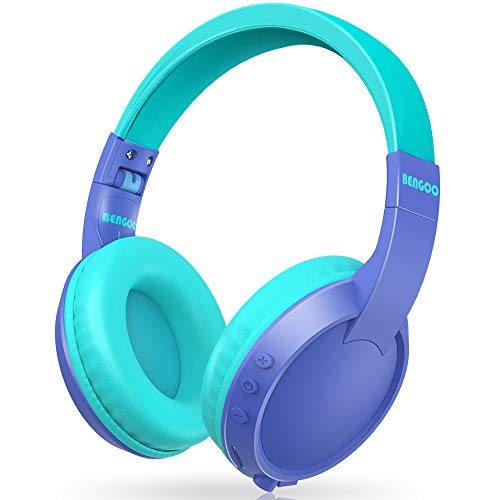 BENGOO GK-01 Kids Bluetooth Headphones with Microphone, On Ear Toddler Headphones for Kids Boys Girls, Flodable Children Headphones with 85db Volume Limit Safe TF Card for School Travel Cellphone