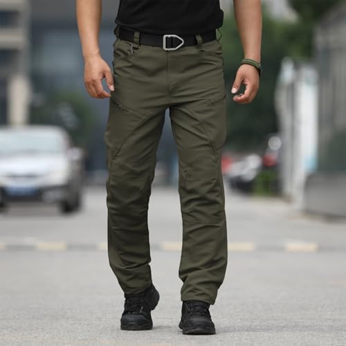 OIOLOYJM Military Cargo Pants for Men Hiking Relaxed Fit Work Waterproof Stretch Tactical Lightweight Outdoor Travel Pant