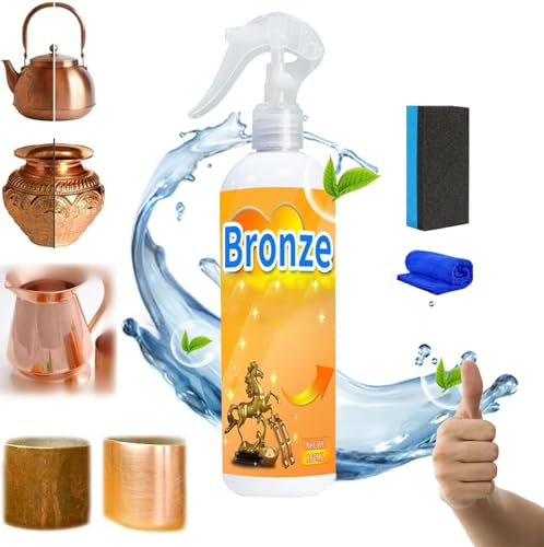 Pulido instantáneo y spray de limpieza para latón, eliminador instantáneo de deslustre de latón y cobre, limpiador de metales y removedor de óxido, limpiador de latón y spray de pulido, restaurador