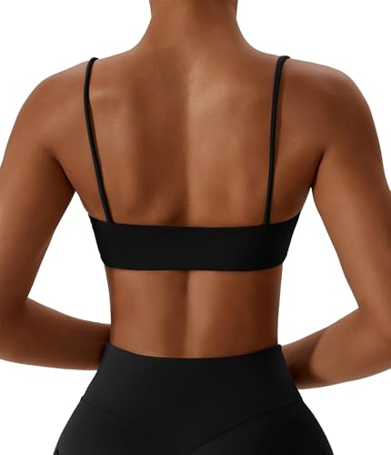 Comper Women's Sports Bras Wirefree Racerback Workout Bras Sexy Thin Straps Yoga Sport Bras with Removable Pads3