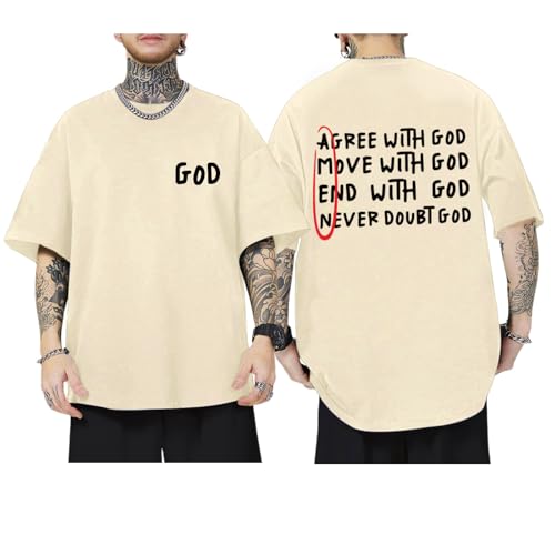 Christian Shirts for Men Inspirational God Shirt Religious Faith Tshirt Oversized Jesus Bible Verse Graphic Tee Top