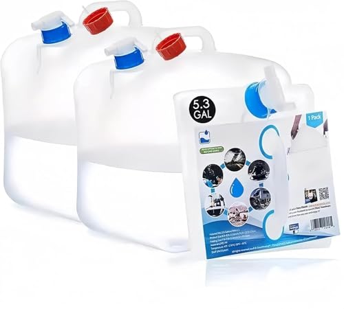 Idealforce Camping Water Container Cantimplora Plegable de 5.3 Galones (2 Pack)