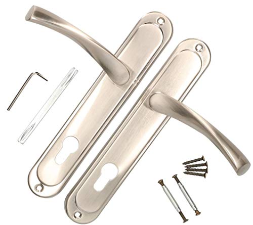 Preisvergleich Produktbild KOTARBAU Türdrücker 72 mm PZ Türgriff Satin Türbeschlag Türklinke Drückergarnitur Langschild Türdrückergarnitur Innentür Außentür Handgriff Torbeschlag