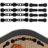 4 Sets Heißluftfritteuse Magnete für Pergamentpapier Einlagen, Silikon Schnallen Magnetische Halter Hitzebeständige Heißluftfritteuse Zubehör (Schwarz)