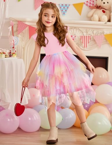 Arshiner Toddler Tutu Dress Little Girls Irregular Tulle Princess Birthday Party Formal Dresses2