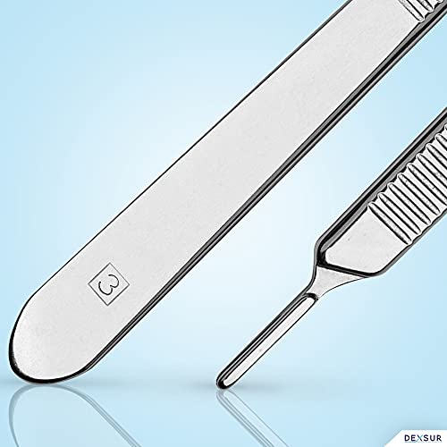 Image of Scalpel Handle # 3, Premium Quality, Rust Proof Stainless Steel Scalpel Knife Handle, Lightweight and Durable, Fits Surgical Blades No. 10, 11, 12, 13, 14 and 15