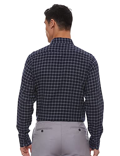 Image of Amazon Brand - Arthur Harvey Men's Regular Shirt (AH01-GTZ-CHK-C100 Navy1 44)