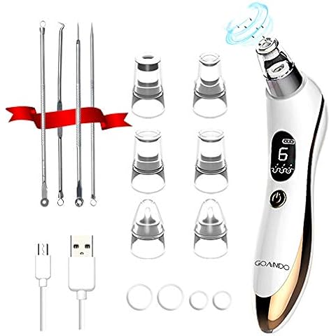 GOANDO Blackhead Remover Vacuum Electric Pore Vacuum Acne Comedone Extractor Kit USB Rechargeable Blackhead Suction Tool with 6 Adjustable Levels and 6 Beauty Probes (Gold) Cover