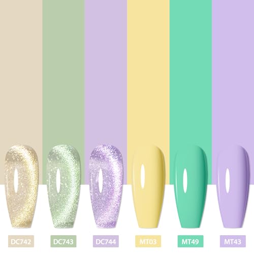 Kit de esmaltes Gel MTSSII Glitter Cat Eye 6 pcs 7ml miniatura 5