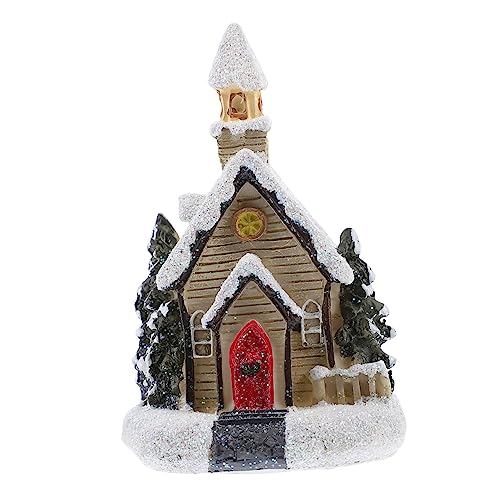 Garneck Miniature Christmas House Resin Decor for Desktop Ideal Housewarming Present