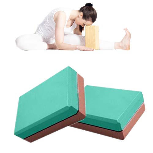 Racev Pilates Block Dance Blocks Yoga Blocks Yoga Blocks And Bricks Yoga Support Blocks Pilates Head Block Support Deepen for Yoga Yoga Starter Kit green-brown,2pcs