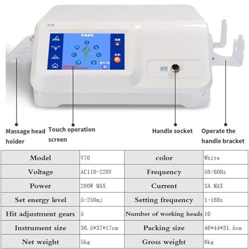Shockwave Therapy Machine para tratamiento de ED - 10 cabezales para regeneración muscular y ósea, diseño compacto (36.5x37x17cm) - Solución efectiva de terapia por ondas de choque miniatura 3