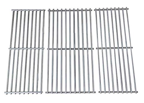 Hongso Grill Grates, Durable 304 Stainless Steel Solid Rod, 18 5/8 inch Cooking Grid Grates Replacement for Kenmore, Master Forge, Outdoor Gourmet Gas Grills (3 Pieces, SCFS23)