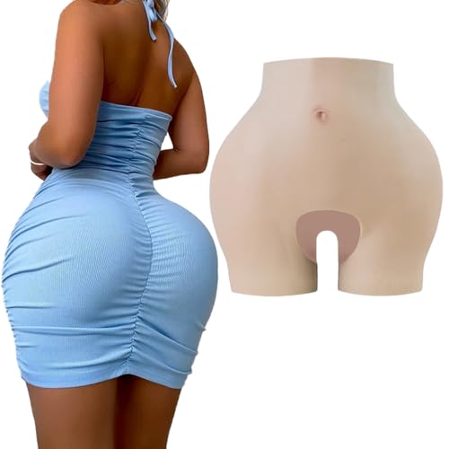 FKDOT Tout en silicone avec fesses - Sous-vêtements en silicone - Culotte gainante - Culotte gainante pour dragqueen crossdresser, Blanc., taille unique