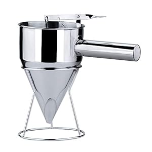 Pancake Batter Dispenser, 1200ml Stainless Steel Kitchen Baking Funnel Piston Funnel Dispenser with Stand for Cake Desserts Bakery Pancake Muffin Cupcakes Making Tool