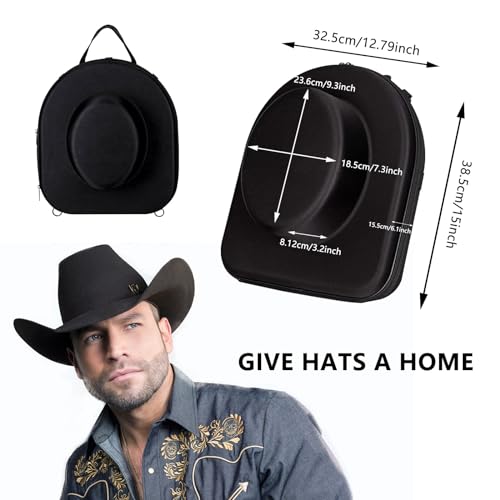 Qivine Hut Boxen Aufbewahrung mit Griff, Schwarz Hutschachtel Rund mit Deckel, Tragbare Hutkoffer Hutbox für Mützen Aufbewahrung, Runde Schachtel mit Deckel Reißverschluss
