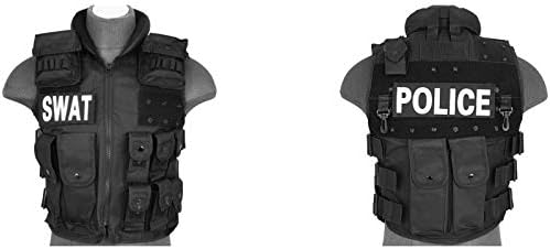 Lancer Tactical SWAT Police Replica Tactical Youth Vest with Patches Medium Size