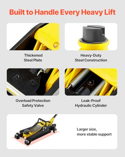 VEVOR hydraulischer Rangierwagenheber, 2,5 t Tragkraft Scherenwagenheber, 85-380 mm Höhenbereich...