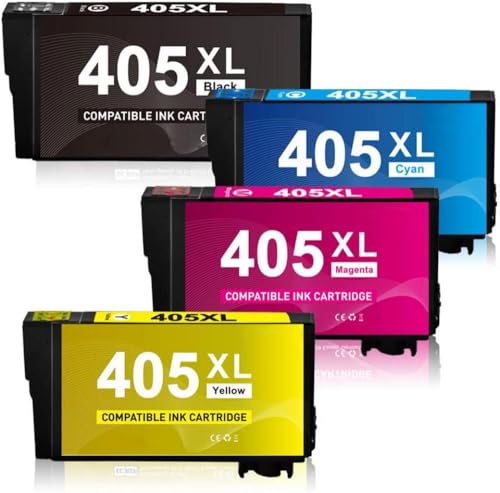 DIWUCXCA Cartuchos de Tinta compatibles 405XL para Workforce Pro WF-3820DWF WF-3825DWF WF-4820DWF(405XL 4PACK 1SET)