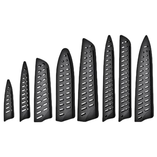 8 Stücke Schwarzer Scheide, Kunststoffmesserabdeckung, Werkzeugschutzabdeckung, Küchenutensilien, Werkzeugzubehör, Langlebiger Messerabdeckung