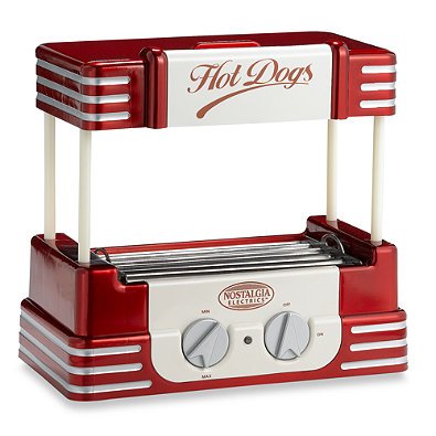Nostalgia Electrics RHD-800 Retro Series 50's Style Nonstick Stainless Steel Hotdog Roller with Built-in Bun Warmer
