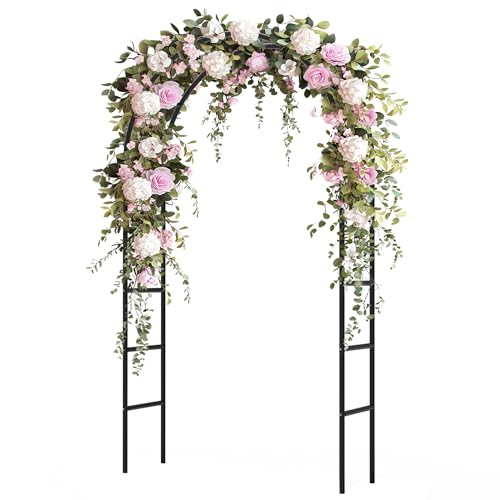 Trellume Garden Arch Trellis for Climbing Plants Outdoor - Height: 94.5', Length: 55', Sturdy Metal...