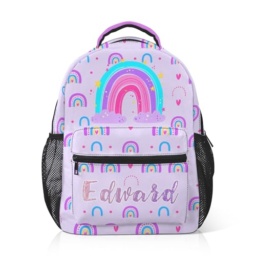 Custom Backpack for Kids, Personalized Name Text Pattern Backpacks Customized Back to School Toddler Backpack for Girl Boy Kid Child Elementary Kindergarten Preschool First Day of School Gift