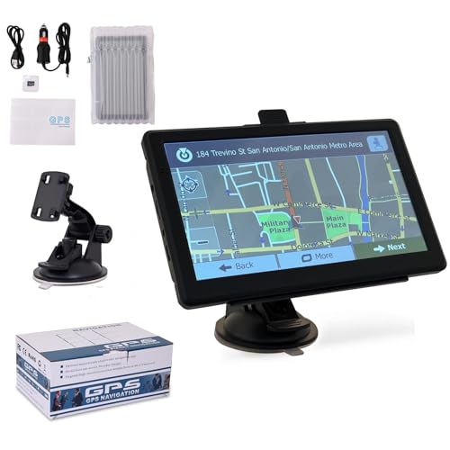 7' GPS Navigator for Car with Voice Steering Guidance/Speed/Red Light Warning/Custom Truck Routing, the Latest Map (Free Lifetime Updates)