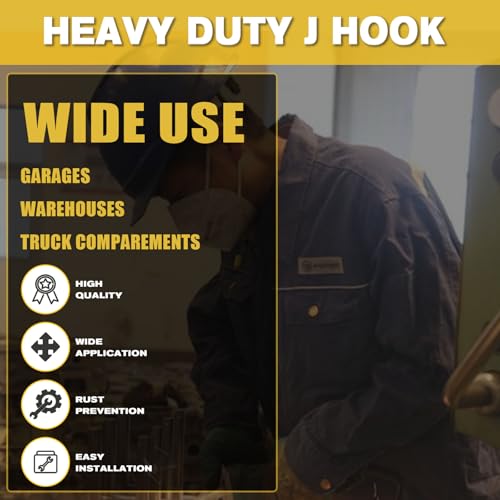Image of E Track Accessories, 5 Pack 5 Inch Heavy Duty J Hooks for Trailer Storage