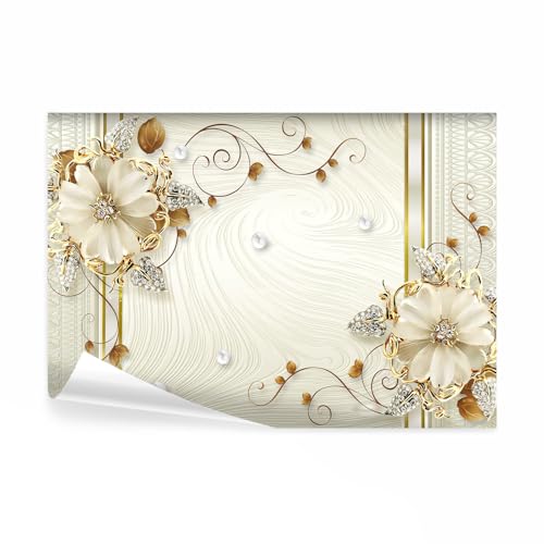 decomonkey Fototapete Blumen 350x256 cm Tapete Fototapeten Vlies Tapeten...