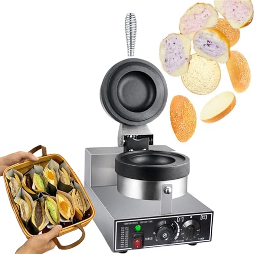 Máquina eléctrica comercial para hacer hamburguesas y wafles de 1200 W, para hacer hamburguesas con helado, para hacer wafles con relleno de helado, para hacer sándwiches, para uso doméstico o comer